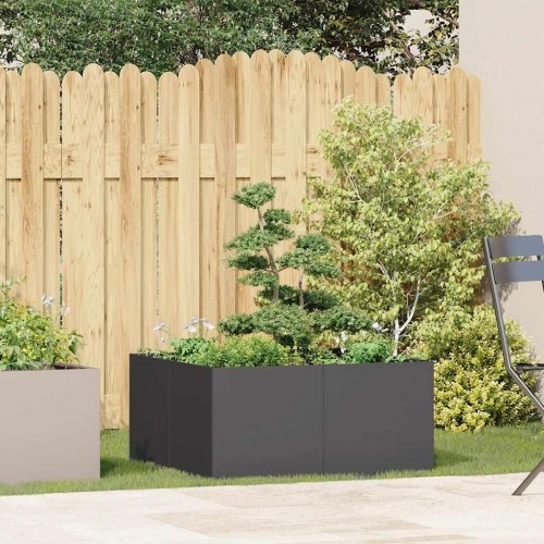 Plantekasse 80×80×40 cm i koldvalset stål - sort