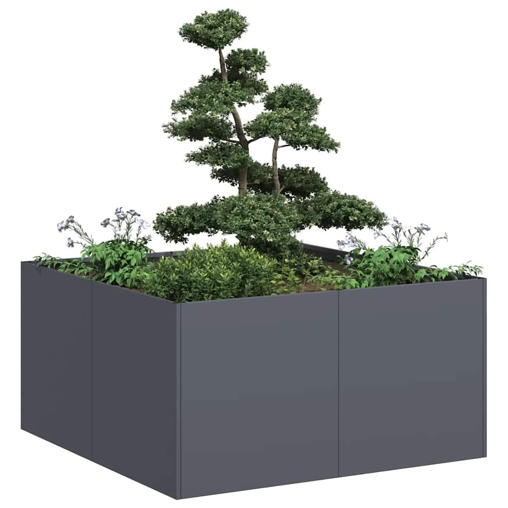 Plantekasse 80x80x40 cm koldvalset stål antracitgrå