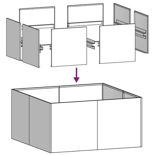 Plantekasse 80x80x40 cm koldvalset stål antracitgrå