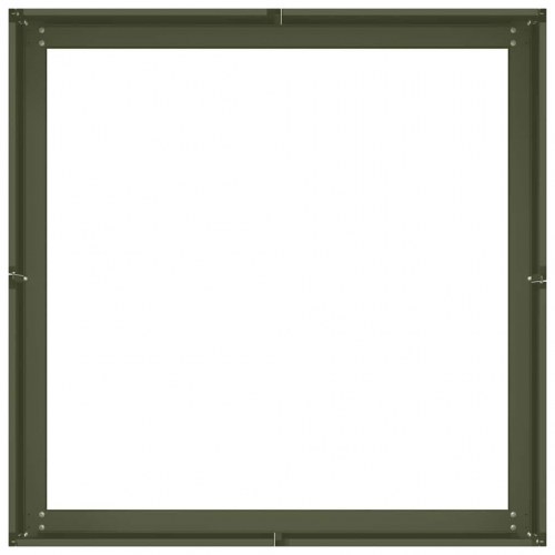 Plantekasse 80 × 80 × 30 cm i stål - olivengrøn