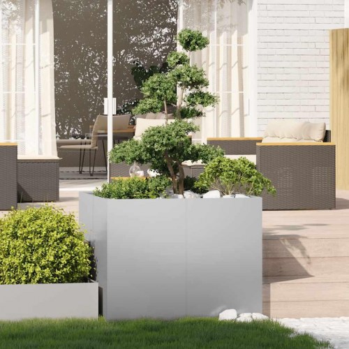 Plantekasse 100 × 100 × 80 cm i galvaniseret stål - højbed til have og terrasse
