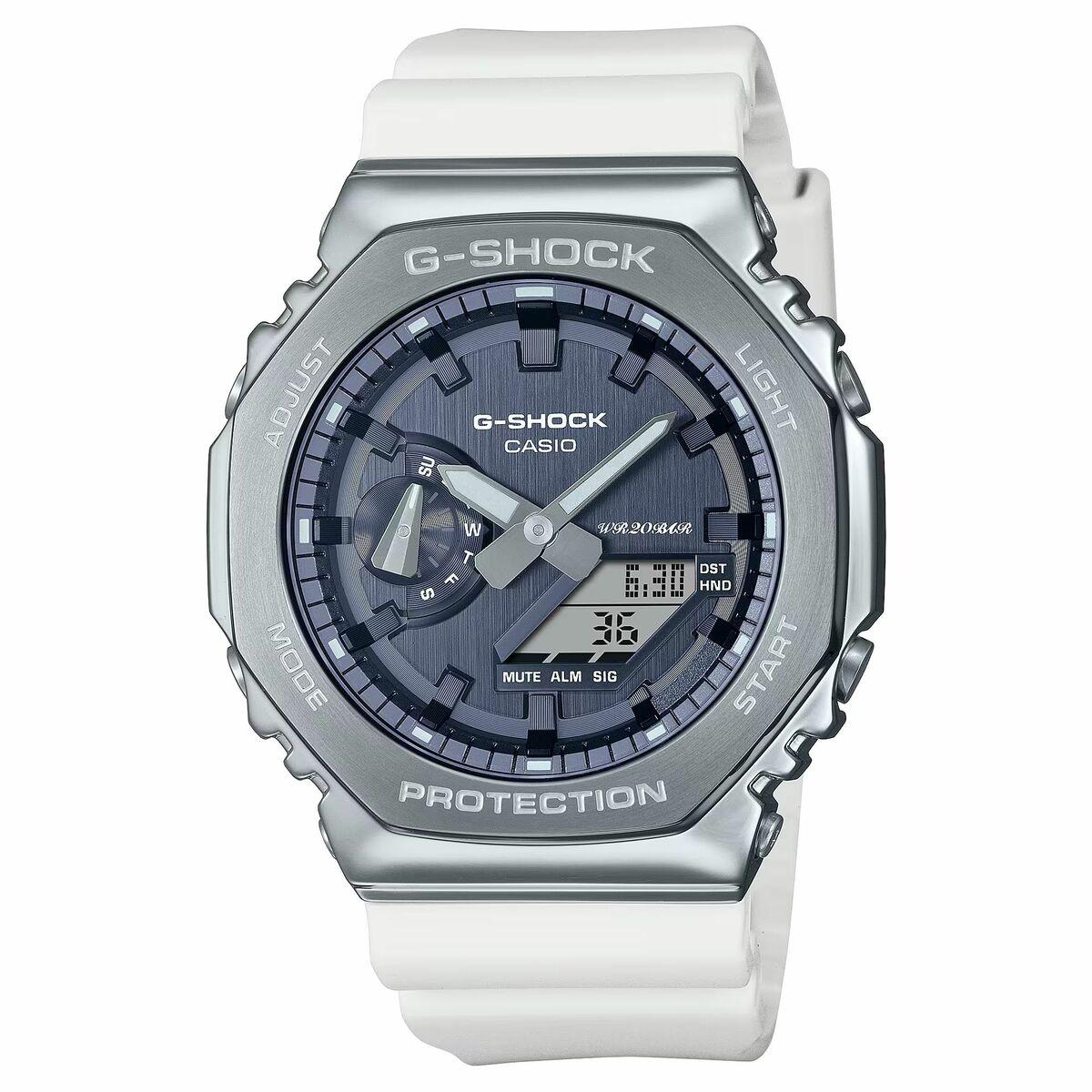 Casio Herreur Gm 2100ws 7aer Blå Skive Hvid Rem
