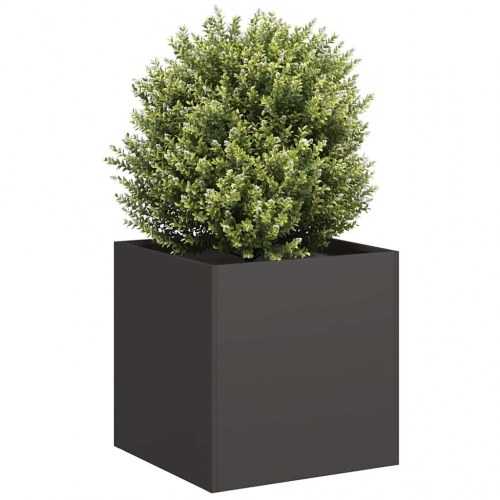 Plantekasse 40×40×40 cm i sort koldvalset stål - åben bund