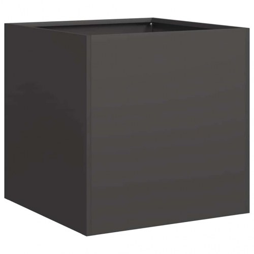 Plantekasse 40×40×40 cm i sort koldvalset stål - åben bund