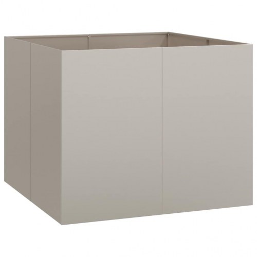 Plantekasse i cortenstål - rustfarvet 100 × 100 × 80 cm, åben bund