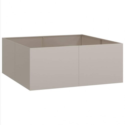 Plantekasse i cortenstål - rustfarvet 100 x 100 x 40 cm, åben bund