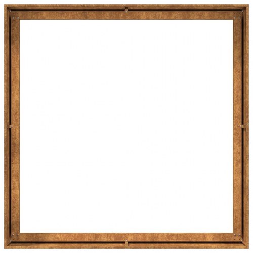 Plantekasse i cortenstål - rustfarvet 100 x 100 x 40 cm, åben bund