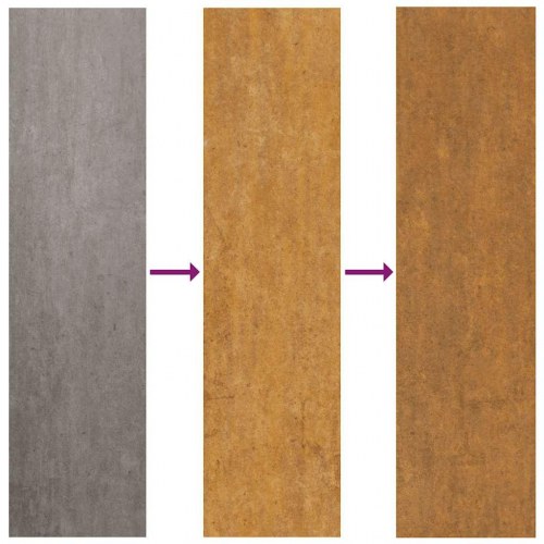 Plantekasse i cortenstål - rustfarvet 100 x 100 x 40 cm, åben bund