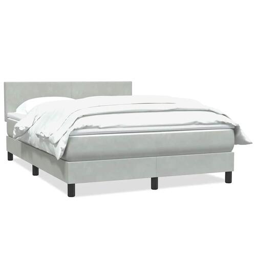 Kontinentalseng med madras 160x210 cm fløjl lysegrå