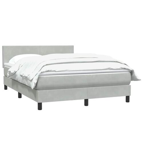 Kontinentalseng med madras 160x210 cm fløjl lysegrå