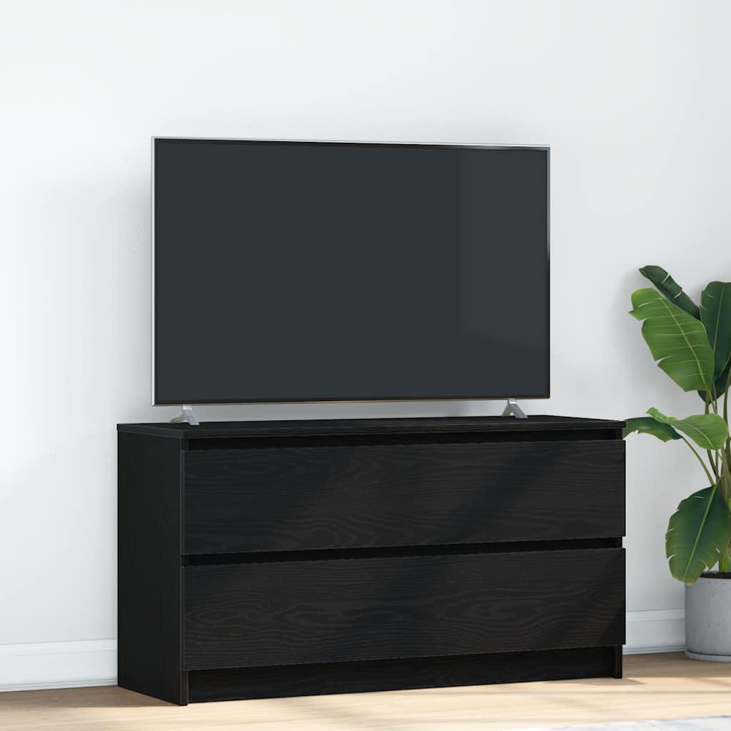 Tv-bord 100x35x54 cm konstrueret træ sort