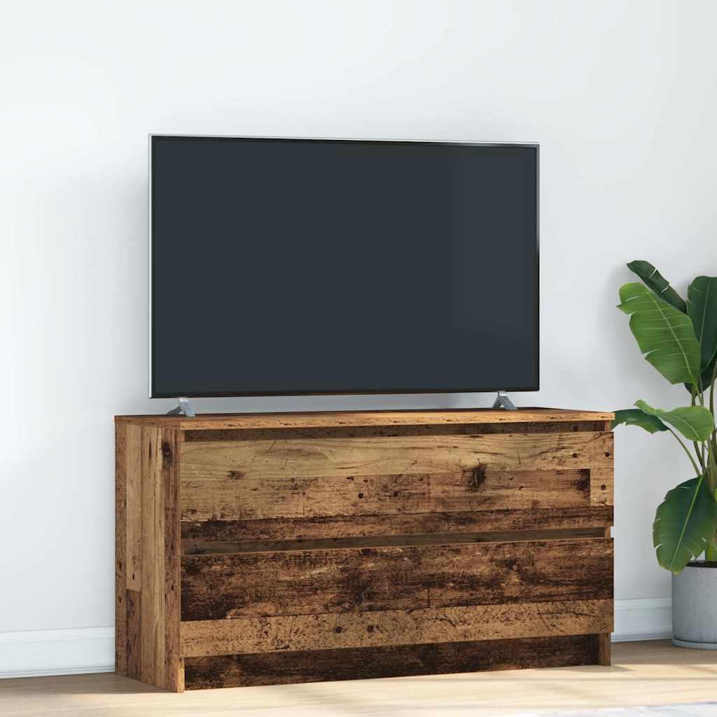 Tv-bord 100x35x54 cm konstrueret træ antikt trælook