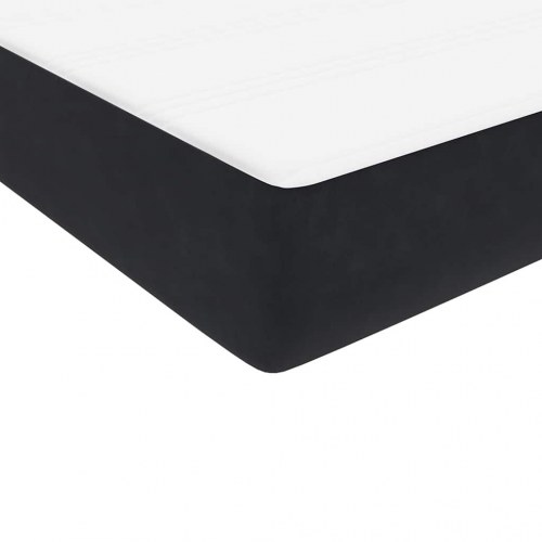 Kontinentalseng med madras i sort fløjl 80 × 220 cm