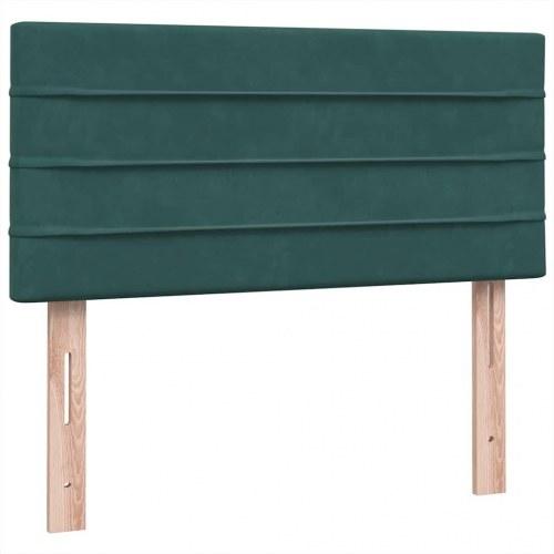 Kontinentalseng med madras 90x220 cm fløjl mørkegrøn