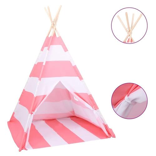 Tipi til børn 120x120x150 cm med bærepose polyester striber