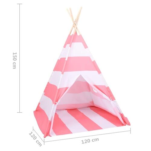 Tipi til børn 120x120x150 cm med bærepose polyester striber