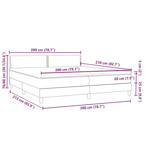 Kontinentalseng med madras 200x210 cm fløjl mørkegrøn