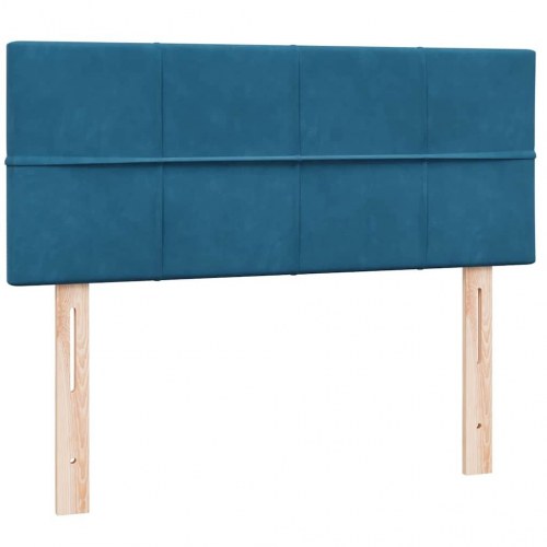 Kontinentalseng med madras 120x210 cm fløjl mørkeblå