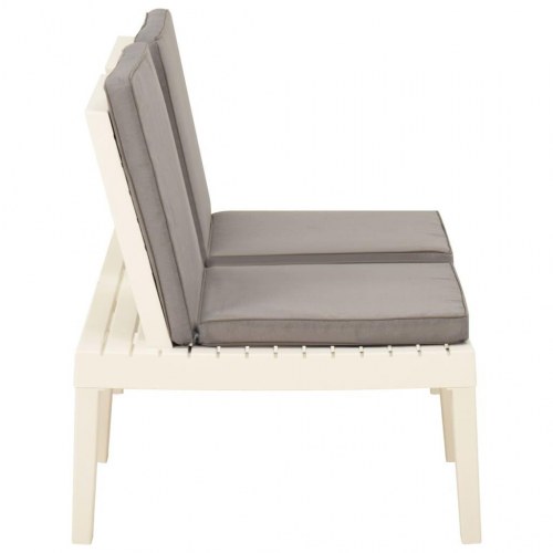 Havebænk med hynde plastik hvid