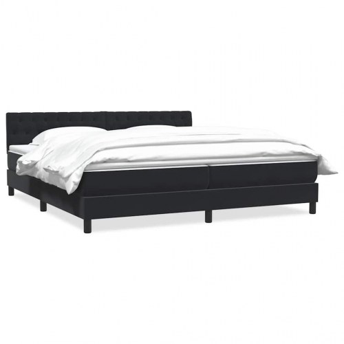 Kontinentalseng med madras 200x210 cm fløjl sort
