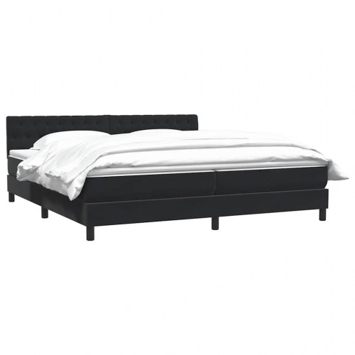 Kontinentalseng med madras 200x210 cm fløjl sort