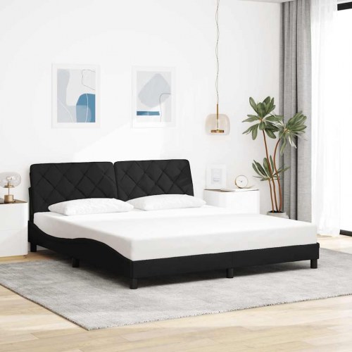 Sengeramme med LED uden madras 180 x 200 cm - sort