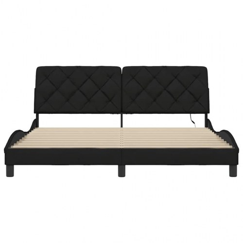 Sengeramme med LED uden madras 180 x 200 cm - sort