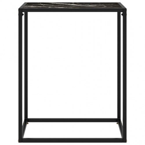 Konsolbord 60×35×75 cm i sort hærdet glas med marmortekstur