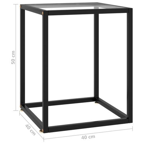 Sofabord 40x40x50 cm hærdet glas sort