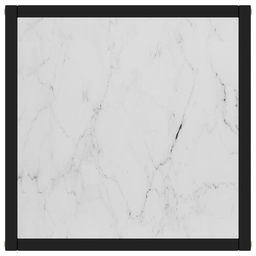 Sofabord 40x40x50 cm marmorglas hvid
