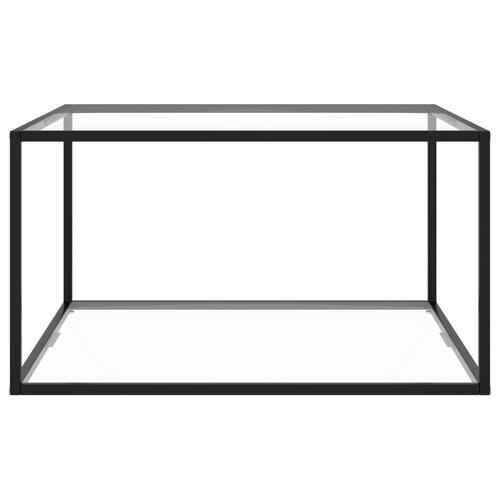 Sofabord 90x90x50 cm hærdet glas sort