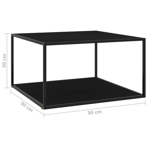 Sofabord 90x90x50 cm glas sort