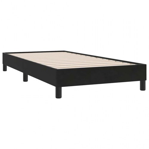 Kontinentalseng med madras og topmadras 90x210 cm - fløjl, sort