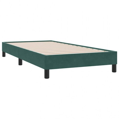 Kontinentalseng med madras 100x210 cm fløjl mørkegrøn