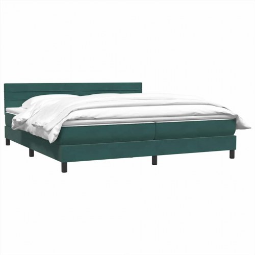 Kontinentalseng med madras 200x210 cm fløjl mørkegrøn