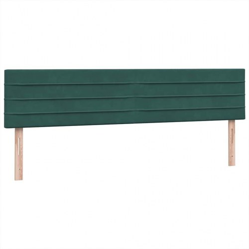 Kontinentalseng med madras 200x210 cm fløjl mørkegrøn