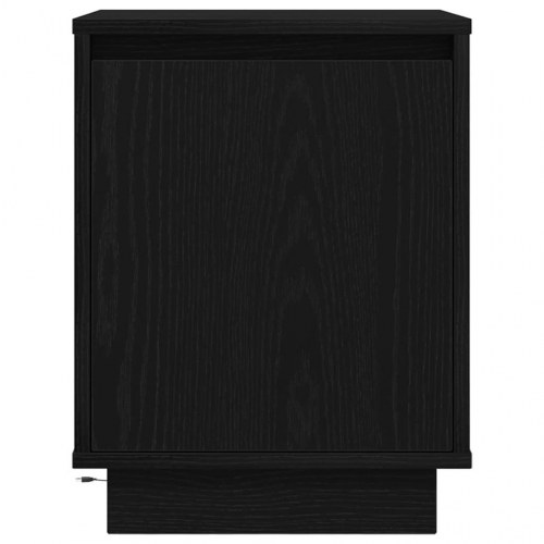 Sengeskabe 2 stk. med LED-lys 38x34x50 cm sort