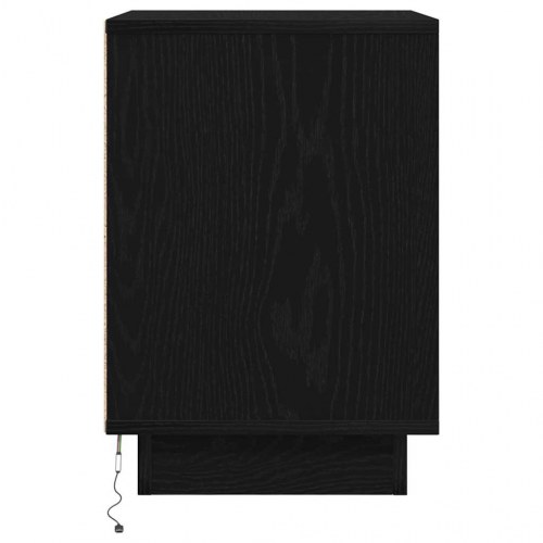Sengeskabe 2 stk. med LED-lys 38x34x50 cm sort