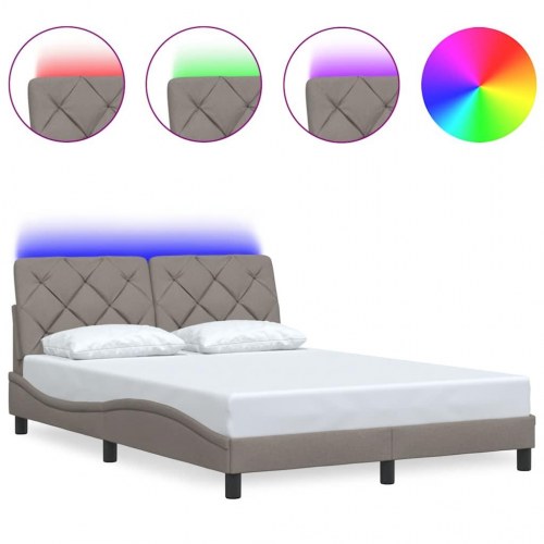 Sengeramme med LED uden madras 140 x 200 cm - gråbrun