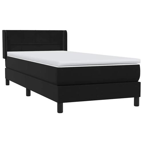 Kontinentalseng med madras 90x210 cm fløjl sort