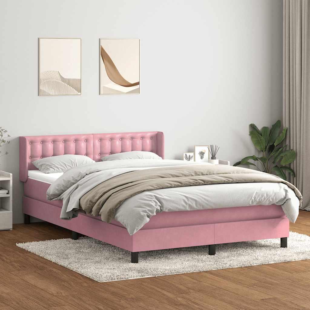 Kontinentalseng med madras 140x210 cm flÃ¸jl lyserÃ¸d