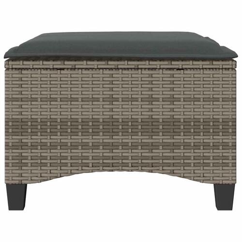 Havestole med hynder 2 stk. 55x55x36 cm polyrattan grå