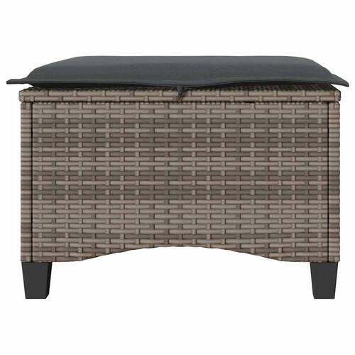 Havestole med hynder 2 stk. 55x55x36 cm polyrattan grå