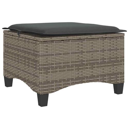 Havestole med hynder 2 stk. 55x55x36 cm polyrattan grå