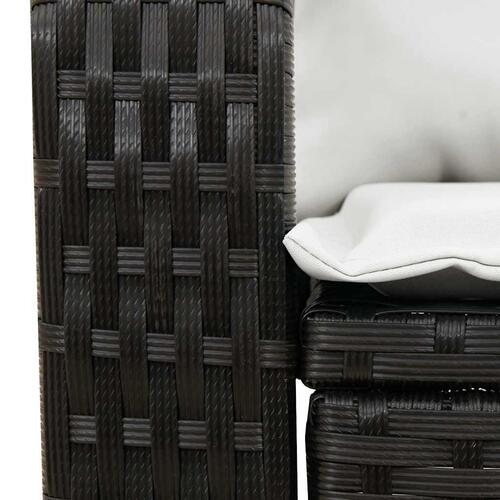Udendørs gyngestol med hynder polyrattan sort