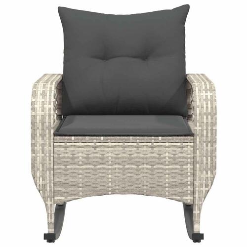 Udendørs gyngestol med hynder polyrattan lysegrå