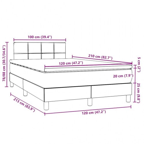 Kontinentalseng med madras 120x210 cm fløjl mørkegrøn