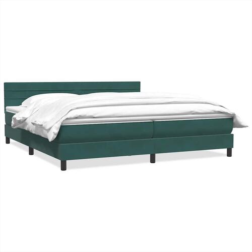 Kontinentalseng med madras 180x210 cm fløjl mørkegrøn