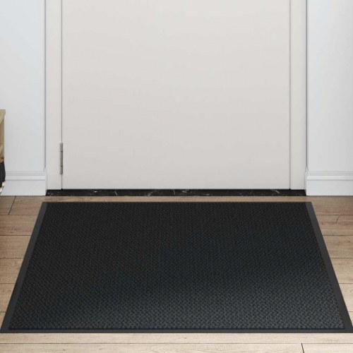 Dørmåtte 80 × 120 cm - sort, skridsikker og vaskbar