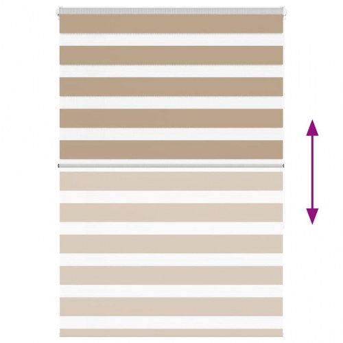 Zebragardin - sandbrun 110×150 cm, stofbredde 105,9 cm, polyester